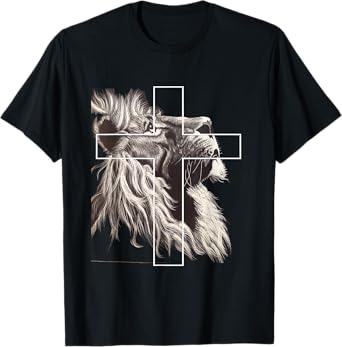 Jesus Lion of Judah Christian Cross T-Shirt