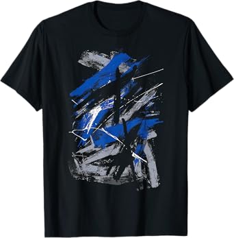Blue And Black Urban Art Graphic T-Shirt