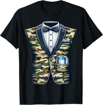 Tuxedo Camouflage with Beer T-Shirt