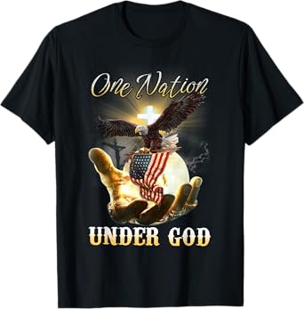 Eagle USA Christian Patriot One Nation Under God T-Shirt