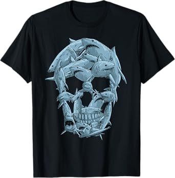 Sharks skull for men women kids boys girls shark Halloween T-Shirt
