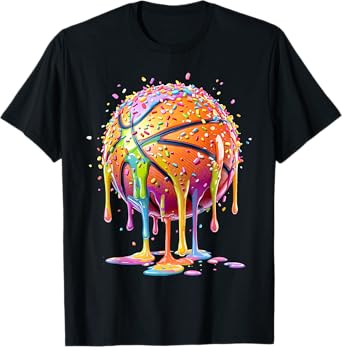 Basketball Ice Cream Drip for Boys Girls Youth T-Shirt
