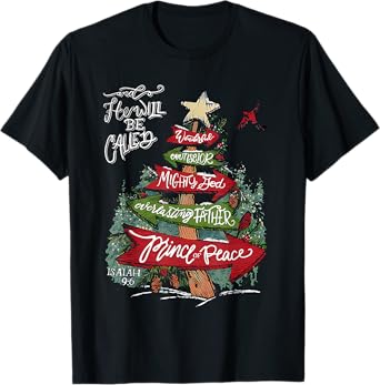 Isaiah 9:6 And He Will Be Called Jesus Christmas Christian T-Shirt