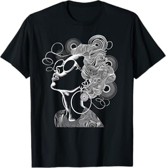 Abstract Line Art Woman Sunglasses Minimalist Fashion Modern T-Shirt