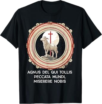 Agnus Dei Sanctus Traditional Latin Mass Catholic T-Shirt