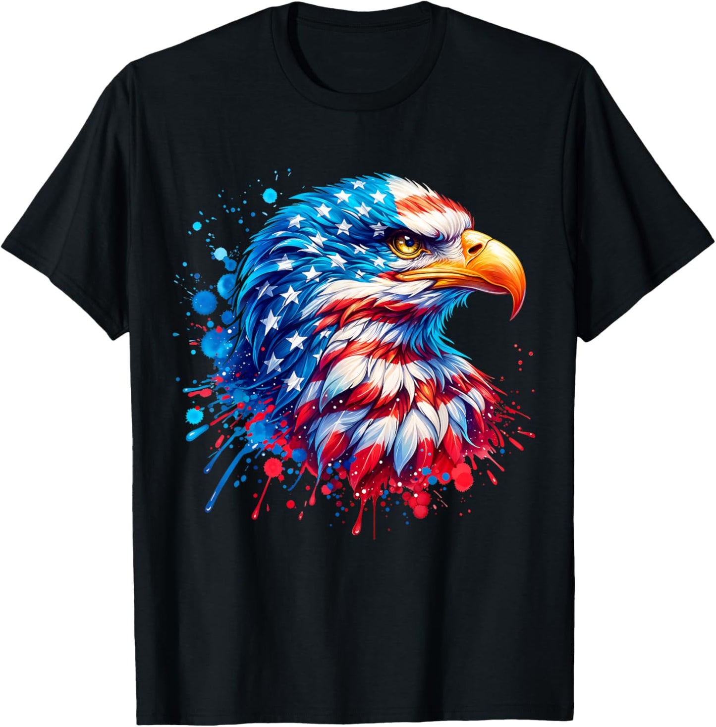 American Flag Bald Eagle USA 4Th of July Patriotic Graphic T-Shirt