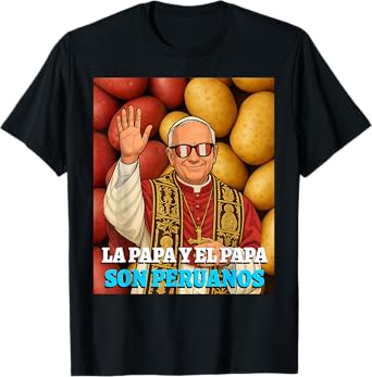 Papa León XIV Perú USA Pope Leo Peruvian Flag T-Shirt