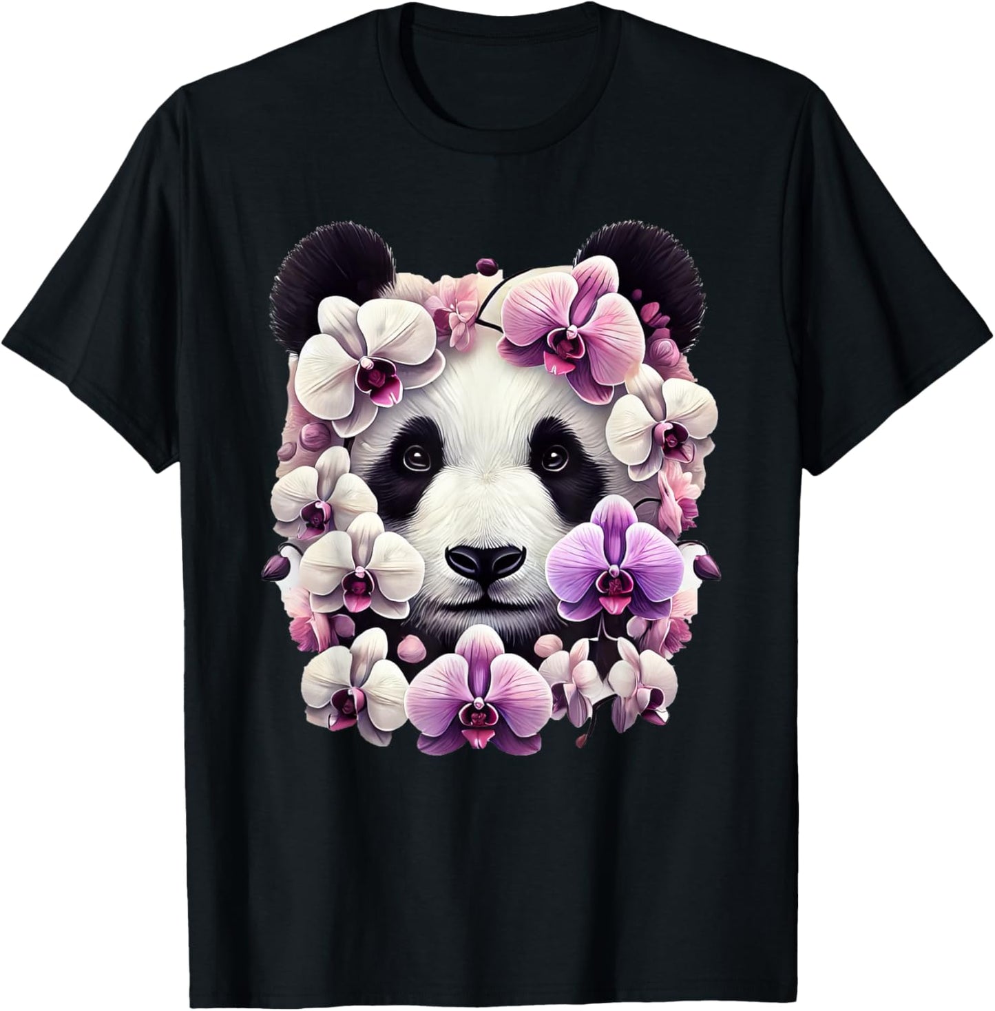 Orchid Panda Bear Flower Gardening Floral T-Shirt