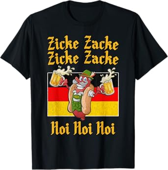 Zicke Zacke Hoi Hoi Hoi Funny Oktoberfest Sausage T-Shirt