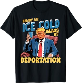 Funny ICE Enjoy An Ice Cold Glass Of Deportation Vintage T-Shirt