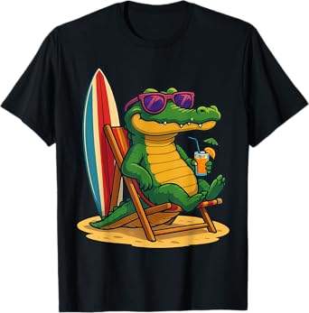 Alligator Summer Vacation Beach Tropical Sunglasses T-Shirt
