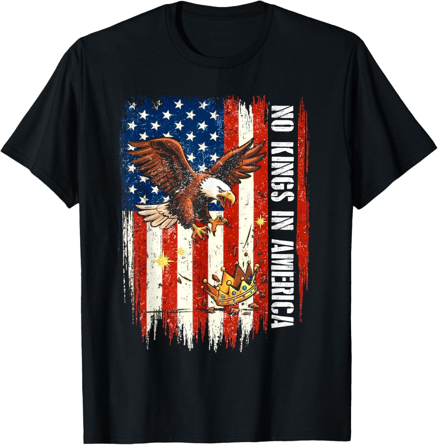 No Kings In America Patriotic Eagle Political Shirt Mens T-shirt