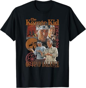 The Karate Kid Go Find Balance Vintage Photo Collage Movie T-Shirt