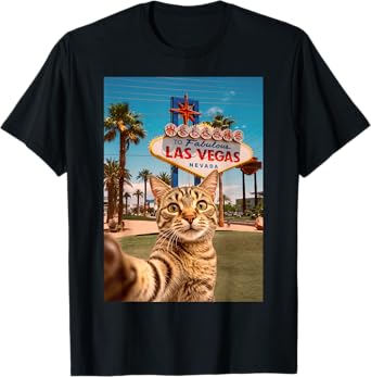 Funny Cat Selfie Las Vegas T-Shirt