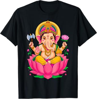 Hindou Ganesh Puja Elephant God India Méditation Yoga Murti T-Shirt