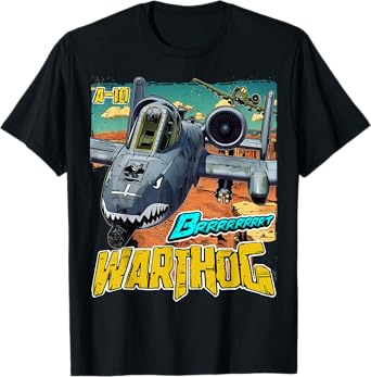 A-10 Warthog Jet Airplane Brrrt Funny Comic Graphic T-Shirt
