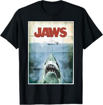 Jaws 50th Anniversary Poster Vintage Style Front & Back T-Shirt