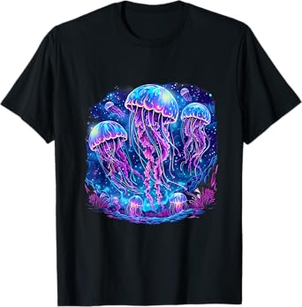 Jellyfish Sea Ocean Jellyfish Motif Artwork Marine Mammal T-Shirt