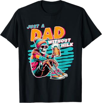 Rustic Father's Day Men's Skeleton Drinking Beer; Not Milk T-Shirt