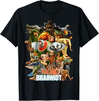 Italian Brainrot Viral Meme Collage Gen Z T-Shirt