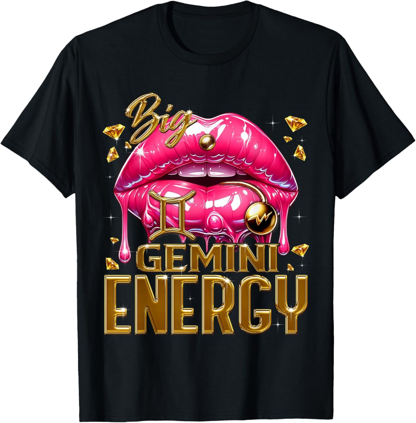 Big Gemini Energy Black Woman Zodiac Sign Horoscope T-Shirt