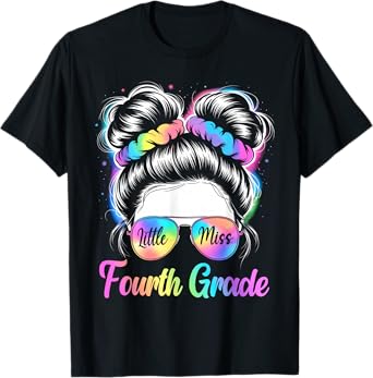 Little Miss Fourth Grade Girls Back to School Team 4th Grade T-Shirt