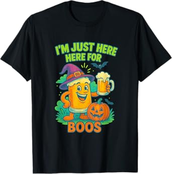 Iโm Just Here for Boos Funny Halloween Beer Costume T-Shirt
