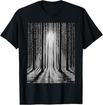Scary Dark Forest Grunge Trees Halloween Gothic Art Horror T-Shirt