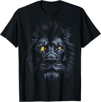 Lion Print Face Animal Lover Motif Portrait Art Lion T-Shirt