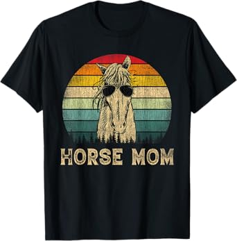 Vintage Horse Mom Horse Lovers Mommy Mother's Day T-Shirt