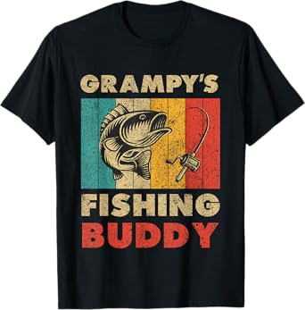 Funny Fishing Grampy's Fishing Buddy Vintage Fishing T-Shirt