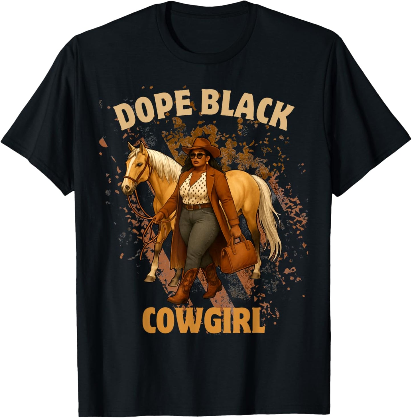 Retro Dope Black Cowgirl Western Melanin Black History T-shirt