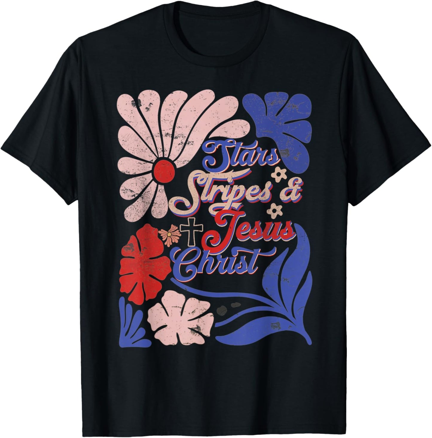 Boho Christian 4th Of July Stars Stripe And Jesus Christ T-shirt