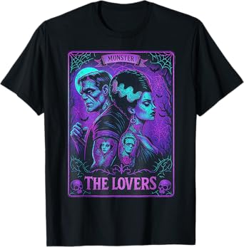 The Monster Frankenstein And Bride The Lovers Tarot Card T-Shirt