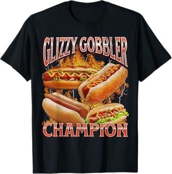 Glizzy Gobbler Funny Wiener Hot Dog Meme Bootleg Graphic T-Shirt for Men Women