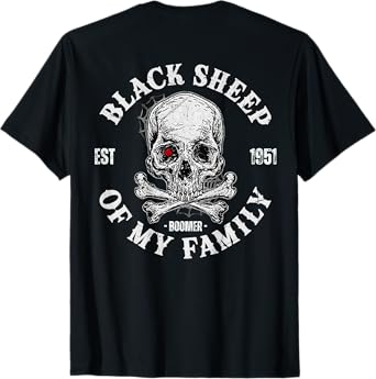 Skull Skeleton 1951 Black Sheep Of My Family Funny Boomer T-Shirt