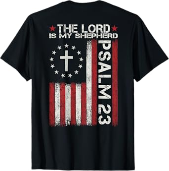 God Jesus Christian Bible PSALM 23 Faith Cross Religious T-Shirt