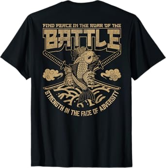 Japanese Koi fish and Samurai sword, Japanese (ART BACK) T-Shirt
