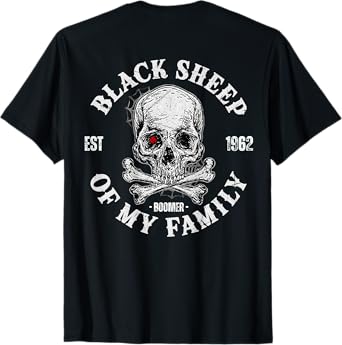 Skull Skeleton 1962 Black Sheep Of My Family Funny Boomer T-Shirt