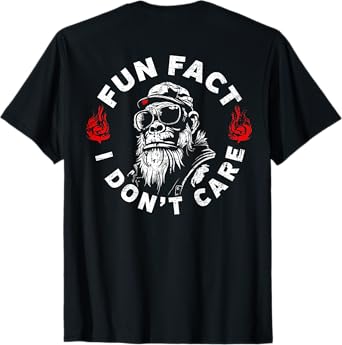 Fun Fact I Don't Care Cool Grandpa Swag Gorillas (ON BACK) T-Shirt