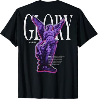 Modern hip hop vintage Angel urban back print streetwear T-Shirt, Small