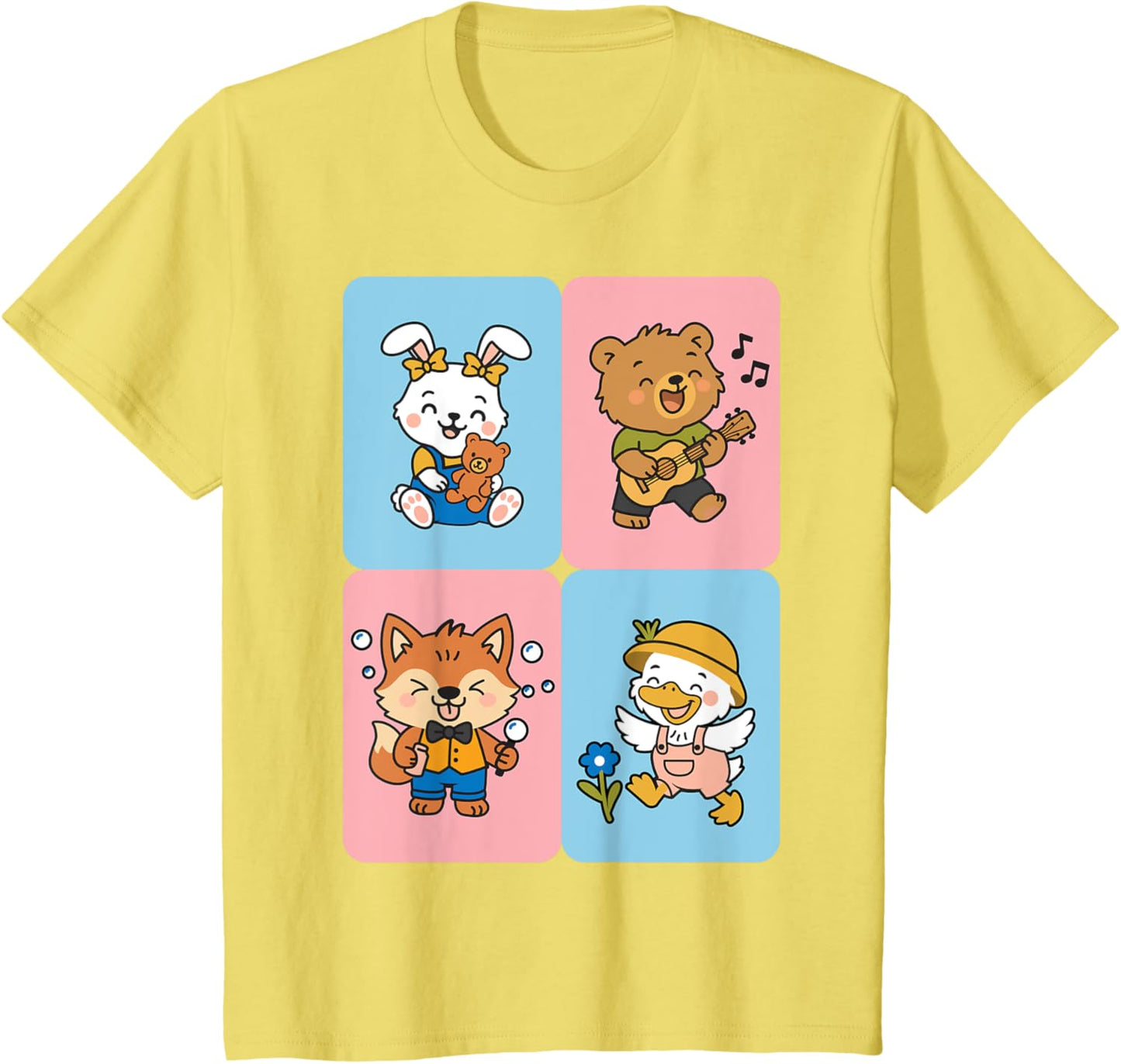 Kids Back To School With Forest Friends. Bunny, Bear, Fox & Duck T-shirt by TeeBrew