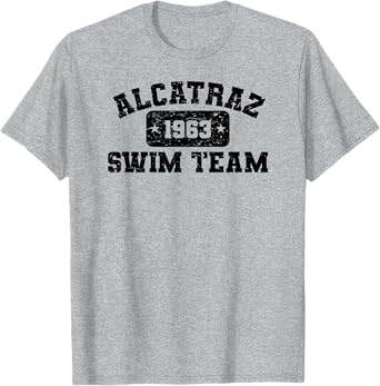 Old Man and the Ts Alcatraz Swim Team - Vintage Athletic Distressed T-Shirt
