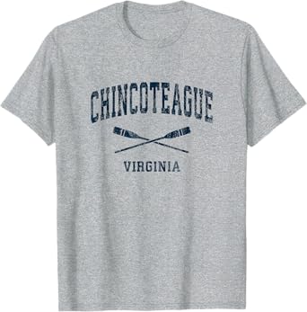 Chincoteague Virginia Vintage Nautical Paddles Sports Oars T-Shirt