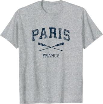 Paris France Vintage Nautical Paddles Sports Oars T-Shirt