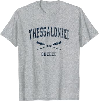 Thessaloniki Greece Vintage Nautical Paddles Sports Oars T-Shirt