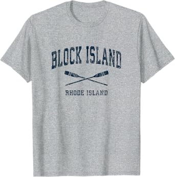 Block Island Rhode Island Vintage Nautical Paddles Sports Oa T-Shirt