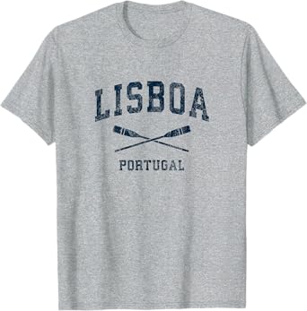 Lisbon Portugal Vintage Nautical Paddles Sports Oars T-Shirt