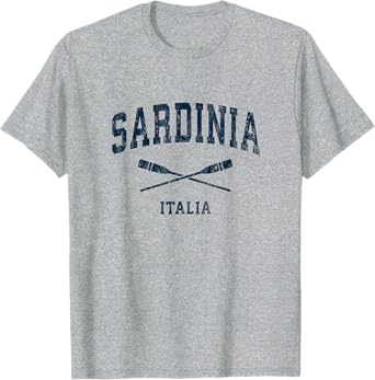Sardinia Italy Vintage Nautical Paddles Sports Oars T-Shirt