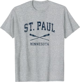 St. Paul Minnesota Vintage Nautical Paddles Sports Oars T-Shirt